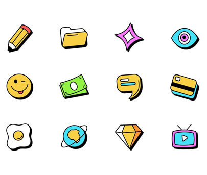 Amazing retro icon set example