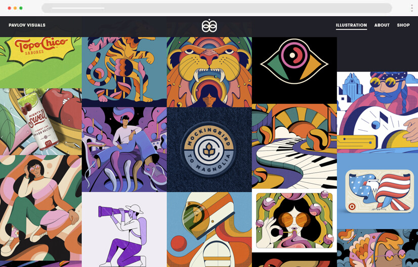 Creative illustrations website portfolio