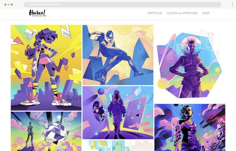 Great abstract illustration portfolio website