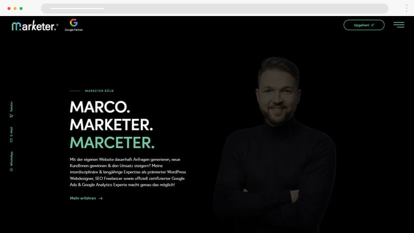 Marketing website design with modern minimal look