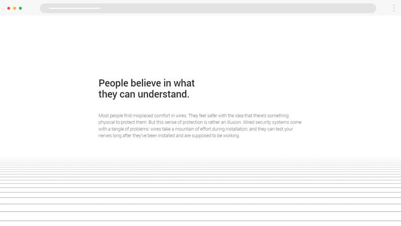 Minimalistic website design example