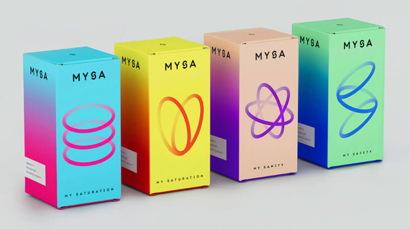 Package design modern gradients example 2024