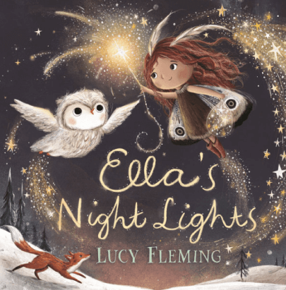 A Cartoon Illustrated Children's Book Cover - Ella's Night Lights Book Cover Illustration by Lucy Fleming