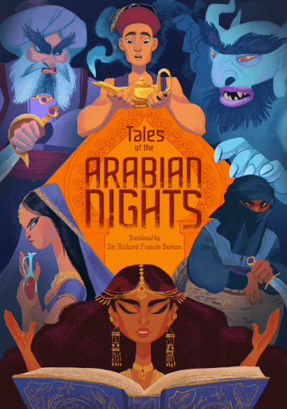 Artistic Child Book Cover - Tales of the Arabian Nights Book Cover Illustration by Rachel Thompson