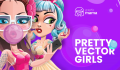 pretty vector girl cartoon characters by GraphicMama