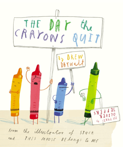 Whimsical Illustration Style Chidlren's Books The Day the Crayons Quit by Drew Daywalt Author Oliver Jeffers Illustrator